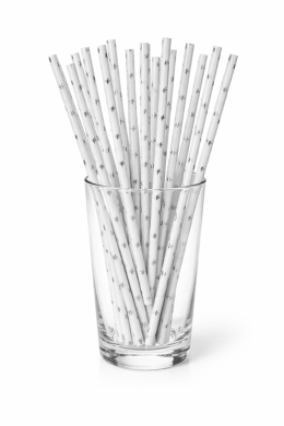 Słomki papierowe do napojów, GWIAZDKI SREBRNE, sklep cukierniczy Kraków