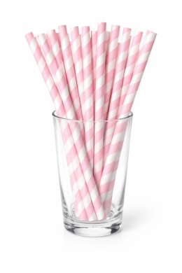 Słomki papierowe do napojów RÓŹOWE PASKI, sklep cukierniczy Kraków