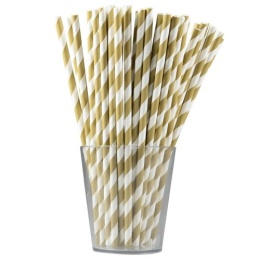 Słomki papierowe do napoi ZŁOTE PASKI, sklep cukierniczy Kraków