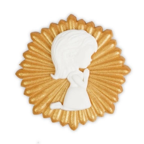 Dekoracja cukrowa dla dziewczynki Hostia Złota 8 cm Sklep cukierniczy