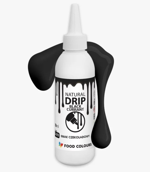 Drip do tortu, zastygająca polewa czekoladowa BLACKCURRANT kolor czarny