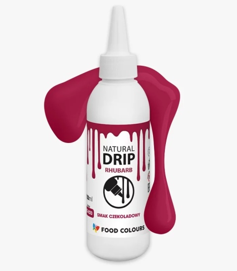 Drip do tortu, zastygająca polewa czekoladowa RHUBARB kolor różowy