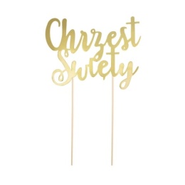 Topper na tort Chrzest Święty złoty Sklep cukierniczy Kraków