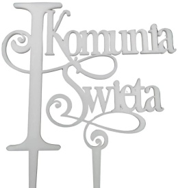 Topper na tort I Komunia Święta biały 19 cm  Sklep cukierniczy Kraków