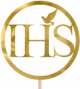 Topper na tort IHS, złoty 22 cm Sklep cukierniczy Kraków