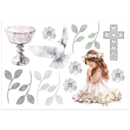 Wydruk jadalny spożywczy na tort I Komunia Święta, sklep cukierniczy Kraków, dekoracje na tort Kraków