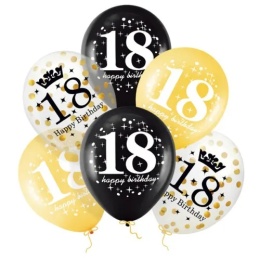 Balony imprezowe na "18" 6szt , sklep cukierniczy Kraków