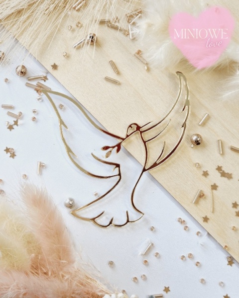 Dekor na tort LINEARNY GOŁĄB Z GAŁĄZKĄ, sklep cukierniczy Kraków