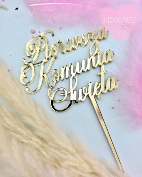 Topper na tort PIERWSZA KOMUNIA ŚWIĘTA WERSJA KLASYCZNA, sklep cukierniczy Kraków