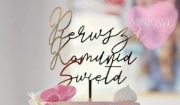 Topper na tort PIERWSZA KOMUNIA ŚWIĘTA WERSJA NOWOCZESNA, sklep cukierniczy Kraków