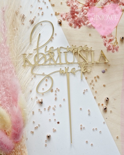 Topper na tort PIERWSZA KOMUNIA ŚWIĘTA wz.I, sklep cukierniczy Kraków