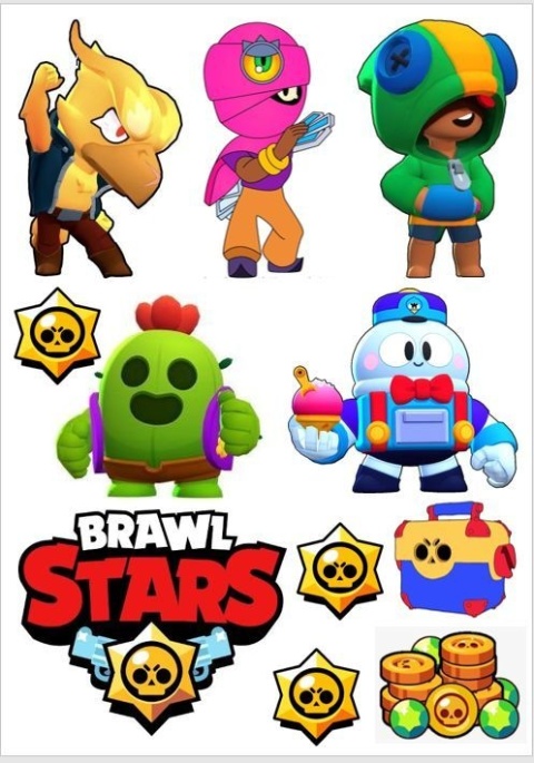 Wydruk jadalny na tort BRAWL STARS wz.V, sklep cukierniczy Kraków