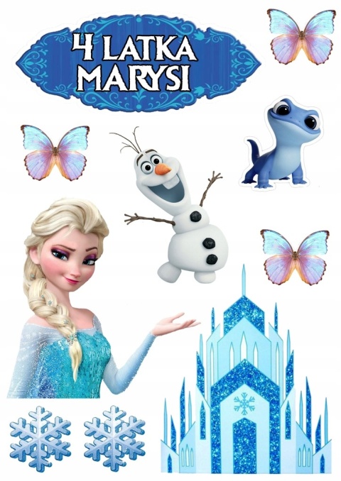 Wydruk jadalny na tort KRAINA LODU wz.I, sklep cukierniczy Kraków