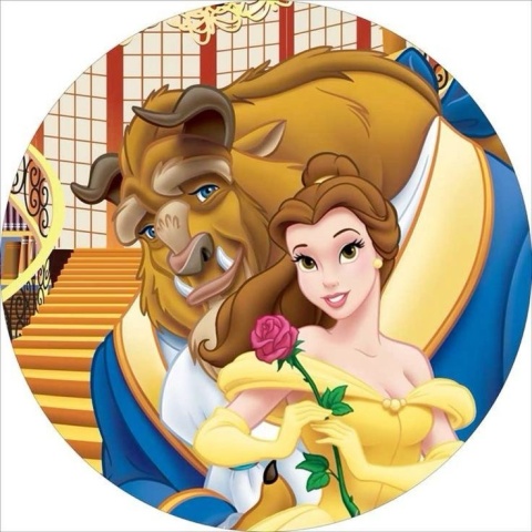 Wydruk jadalny na tort PIĘKNA I BESTIA wz.I, sklep cukierniczy Kraków