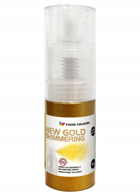 Barwnik metaliczny w sprayu NEW GOLD SHIMMERING 10g, sklep cukierniczy Kraków