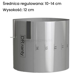 Rant regulowany z podziałką 10-14 h12,sklep cukierniczy Kraków