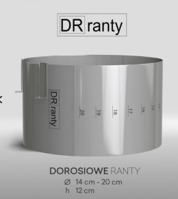 Rant regulowany z podziałką 14-20cm 12h,sklep cukierniczy Kraków