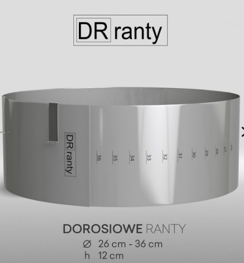 Rant regulowany z podziałką 26-36cm 12h, sklep cukierniczy Kraków